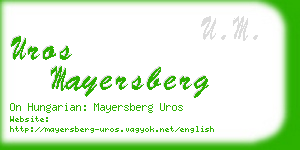 uros mayersberg business card